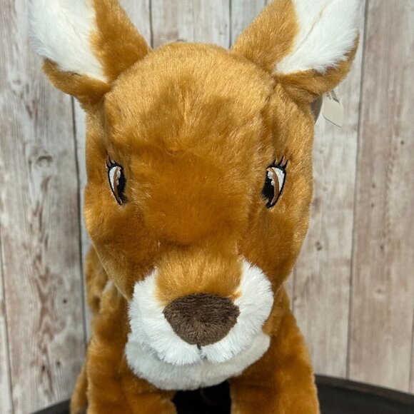 Unipak Small Fawn Plush Standing Stuffed Animal Toy Woodland Brown White Deer - Picture 2 of 14